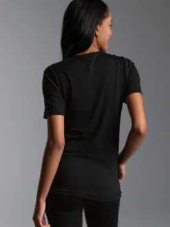 T-Shirt aus Merinowolle Schwarz