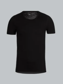 T-Shirt aus Merinowolle Schwarz