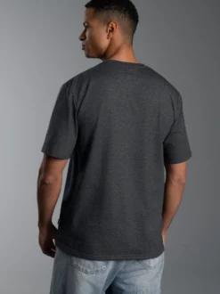 T-Shirt DELUXE Baumwolle Anthrazit-melange
