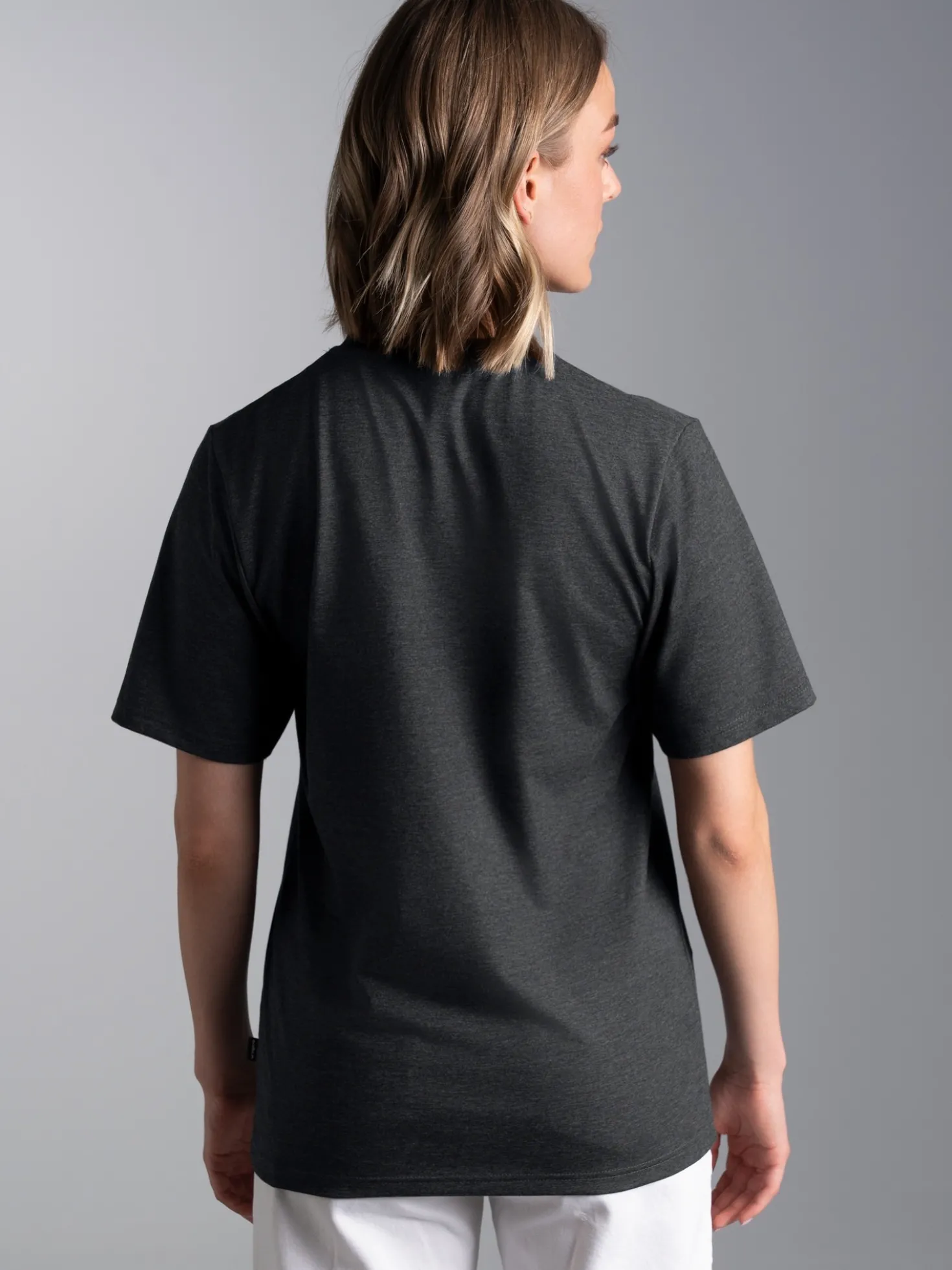 T-Shirt DELUXE Baumwolle Anthrazit-melange