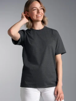 T-Shirt DELUXE Baumwolle Anthrazit-melange