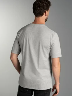 T-Shirt DELUXE Baumwolle Grau-melange