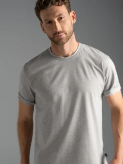 T-Shirt DELUXE Baumwolle Grau-melange