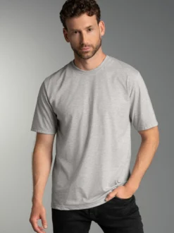 T-Shirt DELUXE Baumwolle Grau-melange