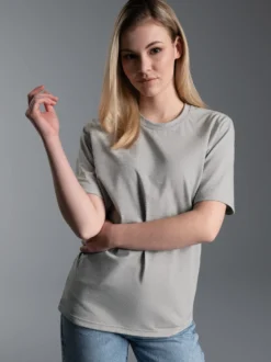 T-Shirt DELUXE Baumwolle Grau-melange