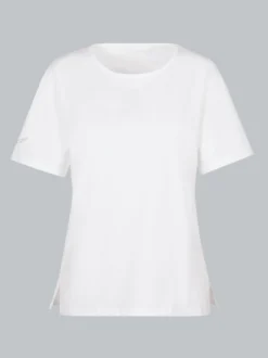 T-Shirt DELUXE Baumwolle mit Kristallsteinen Weiss