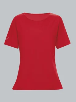 T-Shirt DELUXE Baumwolle mit Kristallsteinen Kirsch