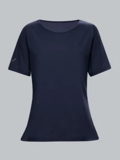 T-Shirt DELUXE Baumwolle mit Kristallsteinen Navy