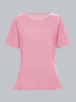 T-Shirt DELUXE Baumwolle mit Kristallsteinen Lilie