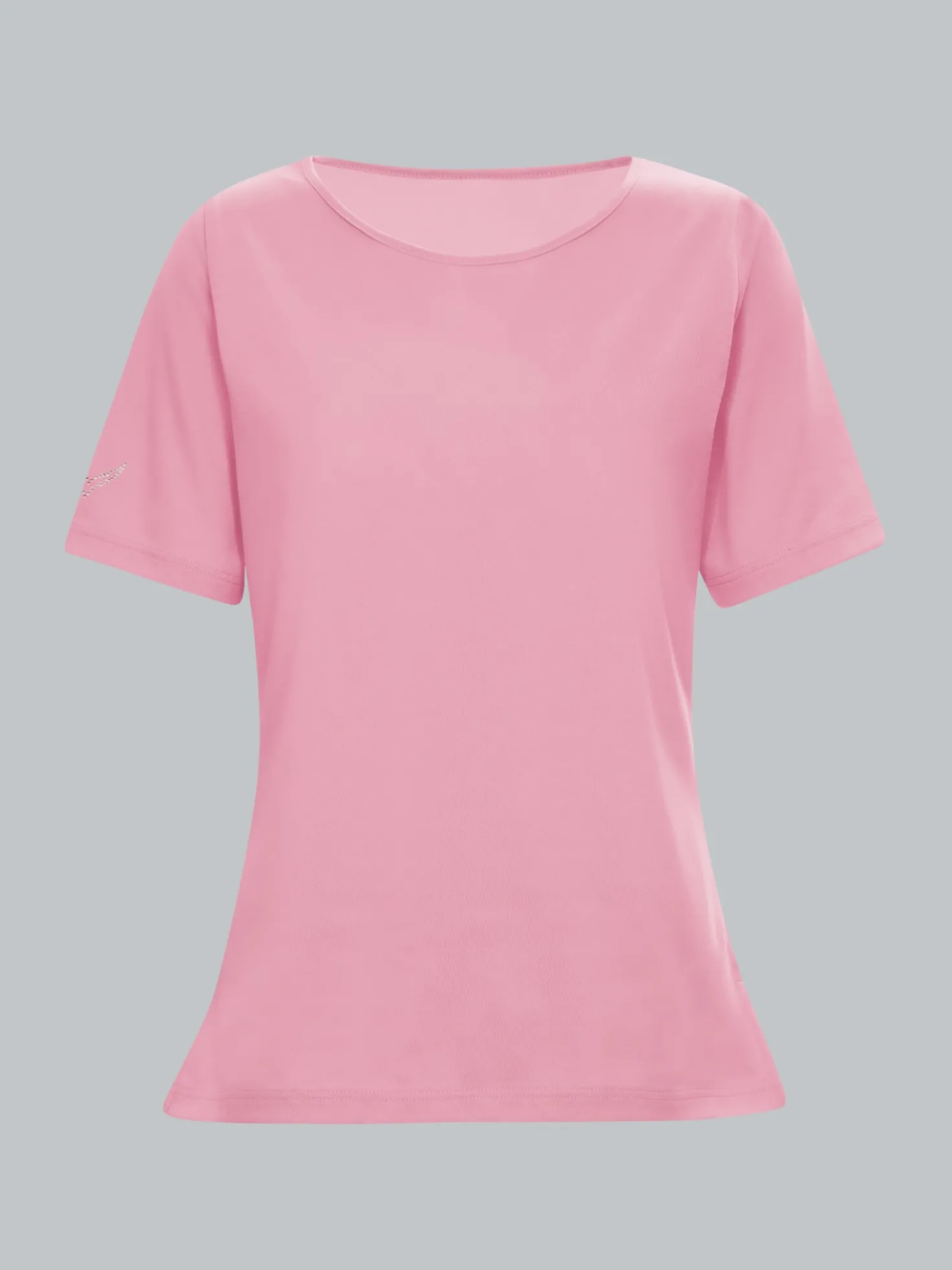 T-Shirt DELUXE Baumwolle mit Kristallsteinen Lilie