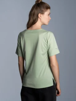 T-Shirt DELUXE Baumwolle mit Kristallsteinen Green tea