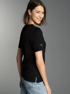 T-Shirt DELUXE Baumwolle mit Swarovski® Kristallen Schwarz