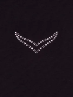 T-Shirt DELUXE Baumwolle mit Swarovski® Kristallen Schwarz