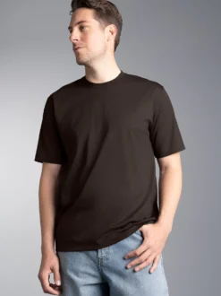 T-Shirt DELUXE Baumwolle Mocca