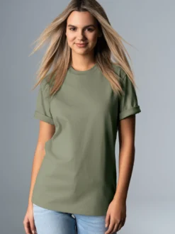 T-Shirt DELUXE Baumwolle Salbei