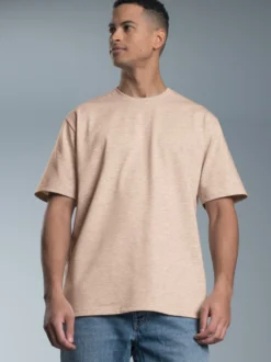 T-Shirt DELUXE Baumwolle Sand-melange