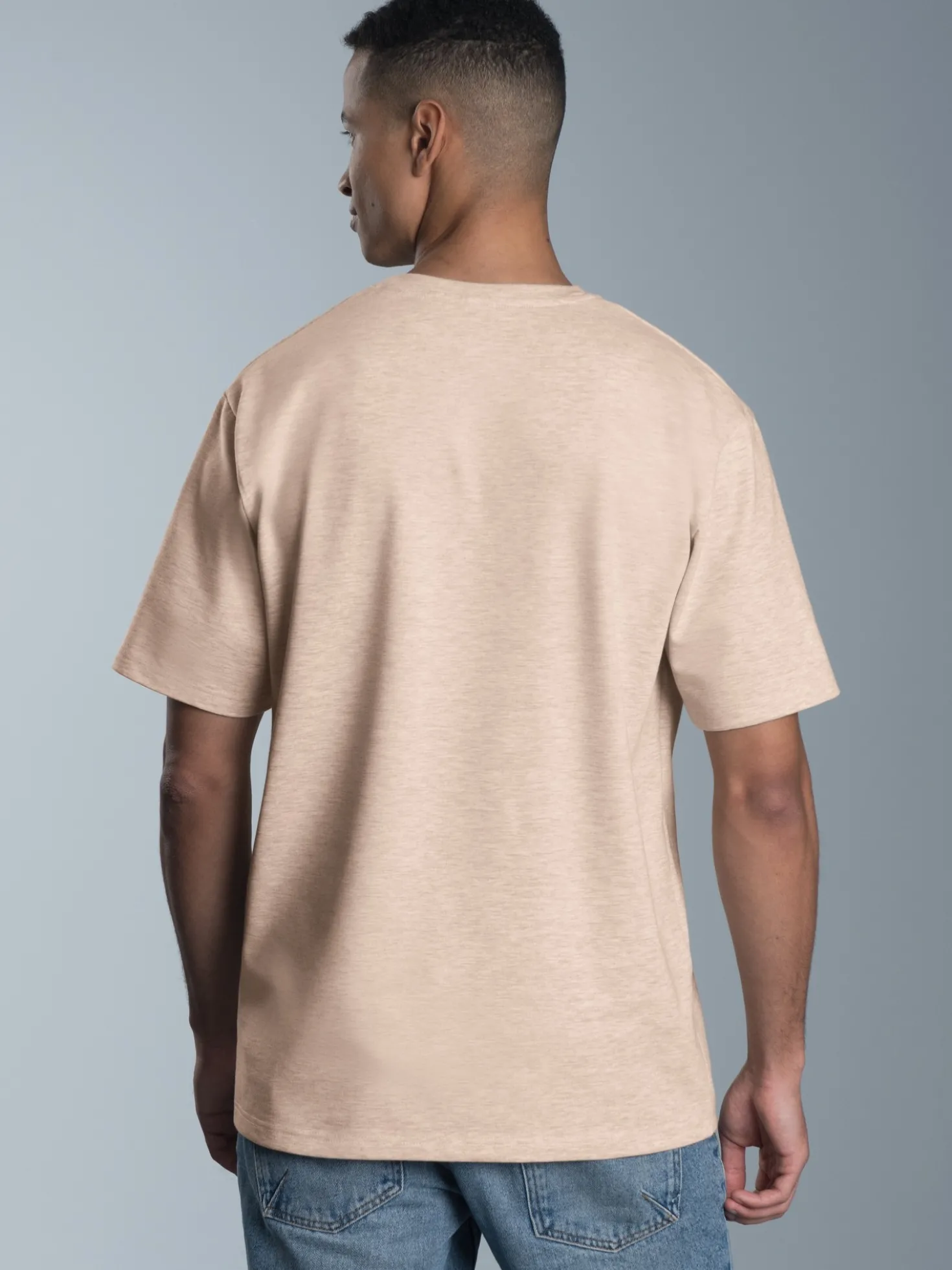 T-Shirt DELUXE Baumwolle Sand-melange