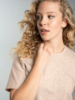T-Shirt DELUXE Baumwolle Sand-melange