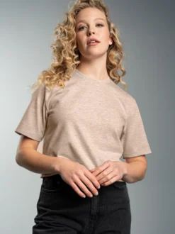 T-Shirt DELUXE Baumwolle Sand-melange