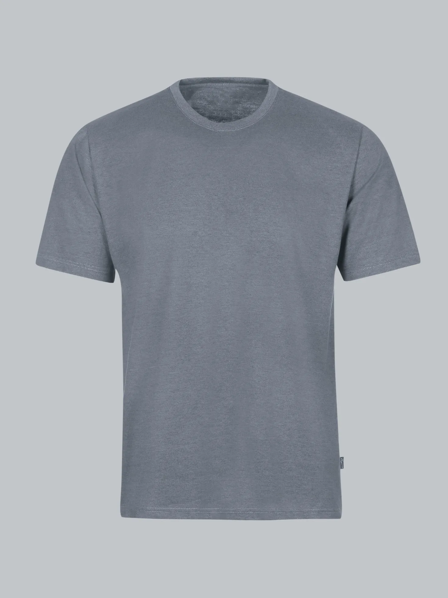 T-Shirt DELUXE Baumwolle Steingrau-melange