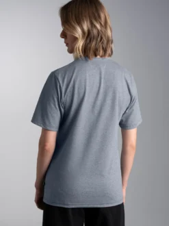 T-Shirt DELUXE Baumwolle Steingrau-melange