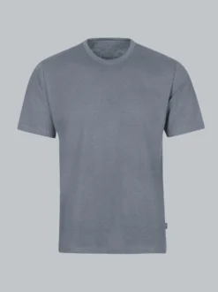 T-Shirt DELUXE Baumwolle Steingrau-melange
