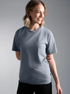 T-Shirt DELUXE Baumwolle Steingrau-melange