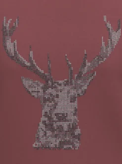 T-Shirt Glitzer-Hirsch Mahagoni