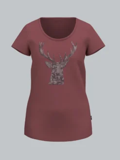 T-Shirt Glitzer-Hirsch Mahagoni