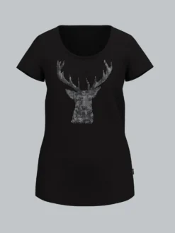 T-Shirt Glitzer-Hirsch Schwarz