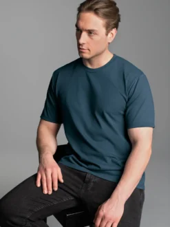 T-Shirt in Piqué-Qualität Jeans-melange