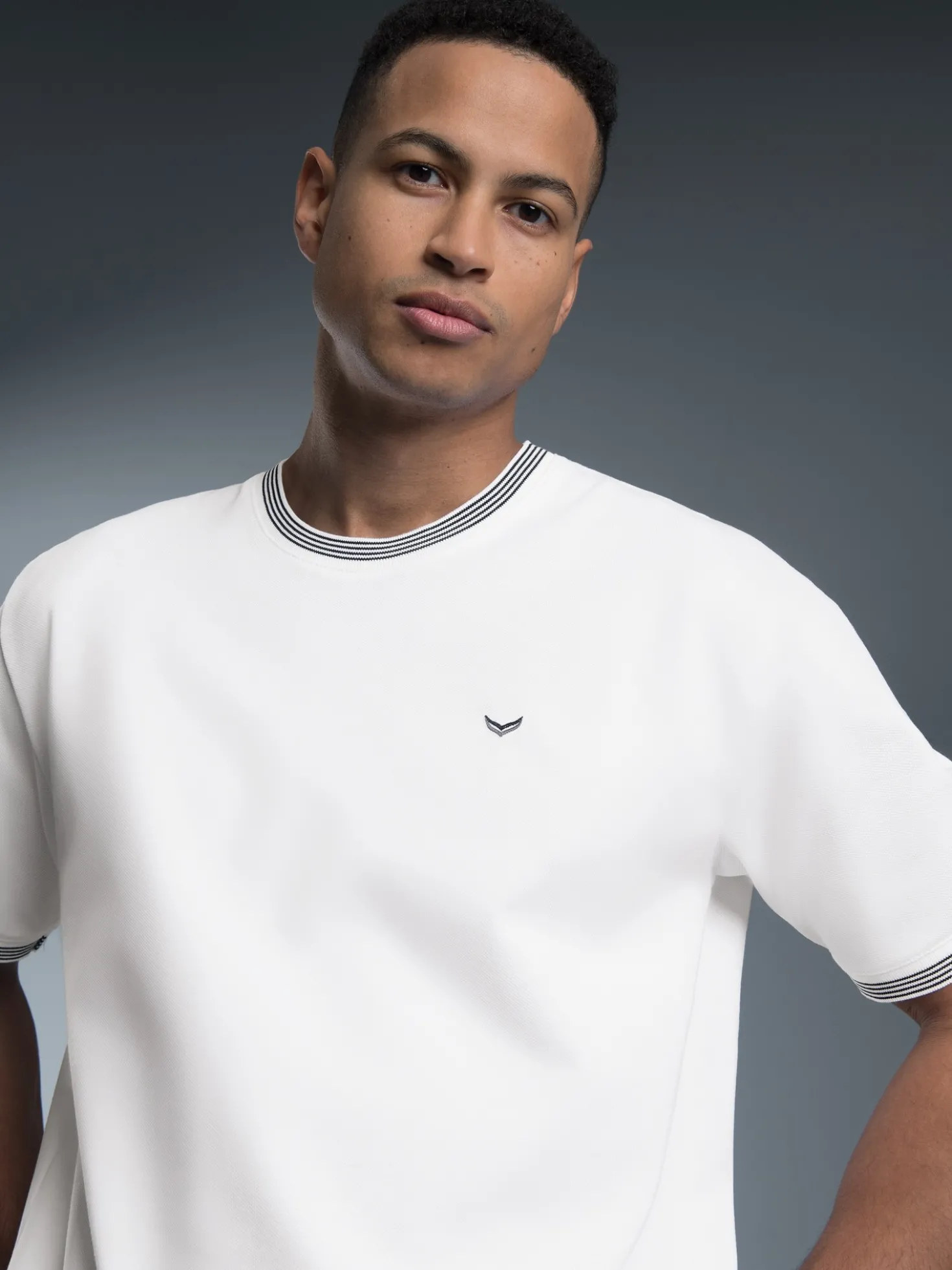 T-Shirt in Piqué-Qualität Weiss