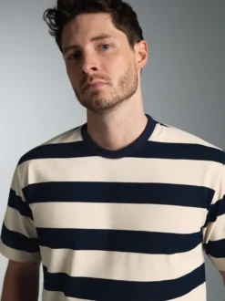 T-Shirt in Ringelmuster Navy