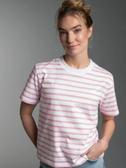 T-Shirt in Ringeloptik Lilie