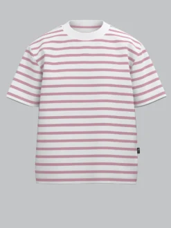 T-Shirt in Ringeloptik Lilie