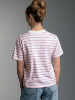 T-Shirt in Ringeloptik Lilie