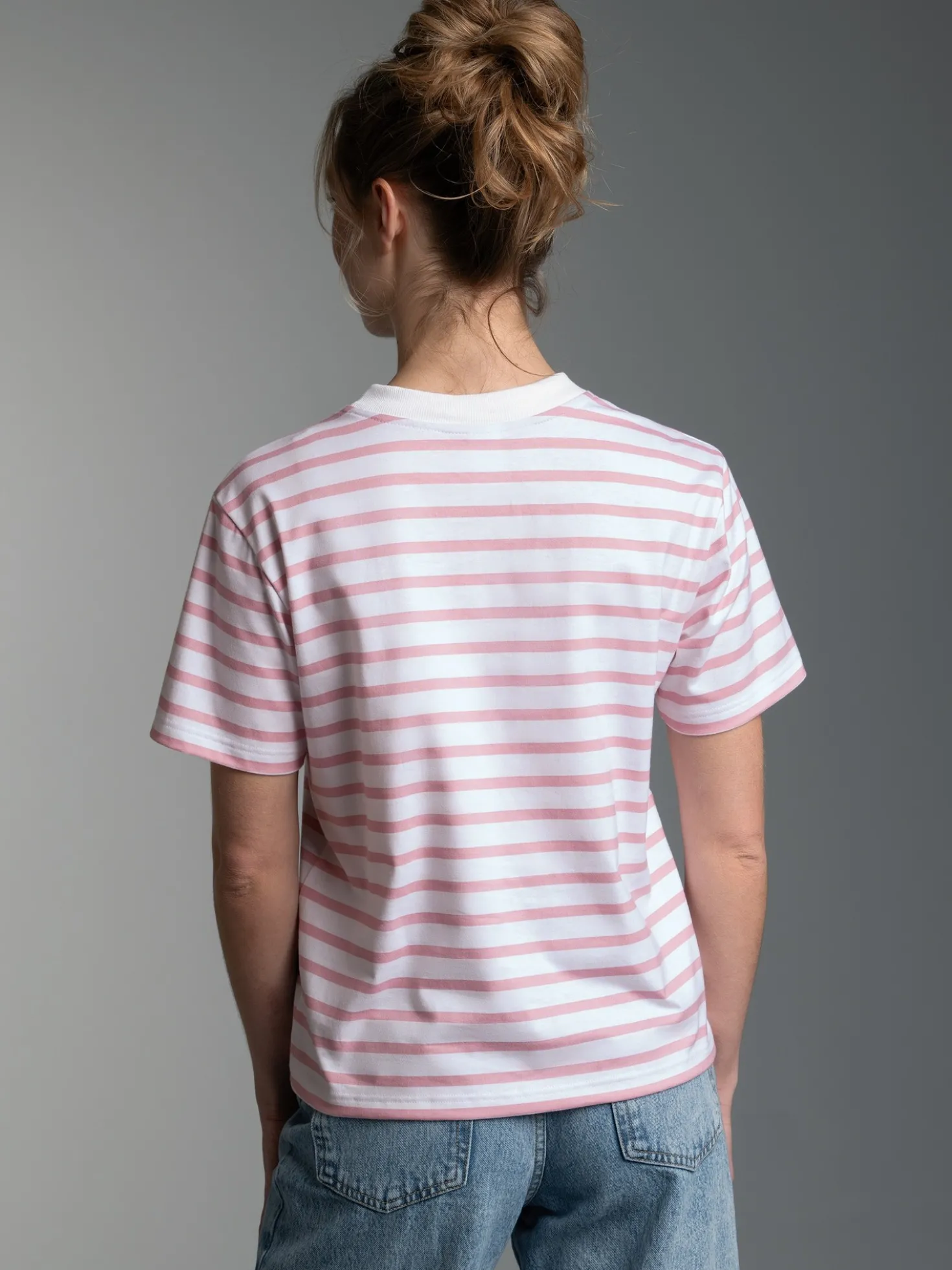 T-Shirt in Ringeloptik Lilie