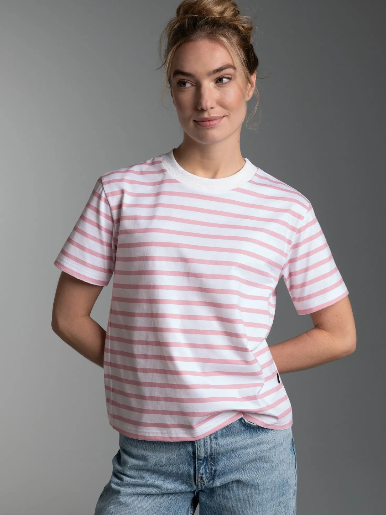 T-Shirt in Ringeloptik Lilie