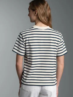 T-Shirt in Ringeloptik Natur