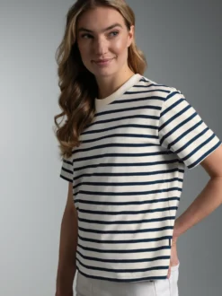 T-Shirt in Ringeloptik Natur