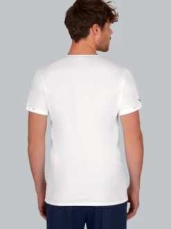 T-Shirt Knopfleiste aus Biobaumwolle Weiss-C2C