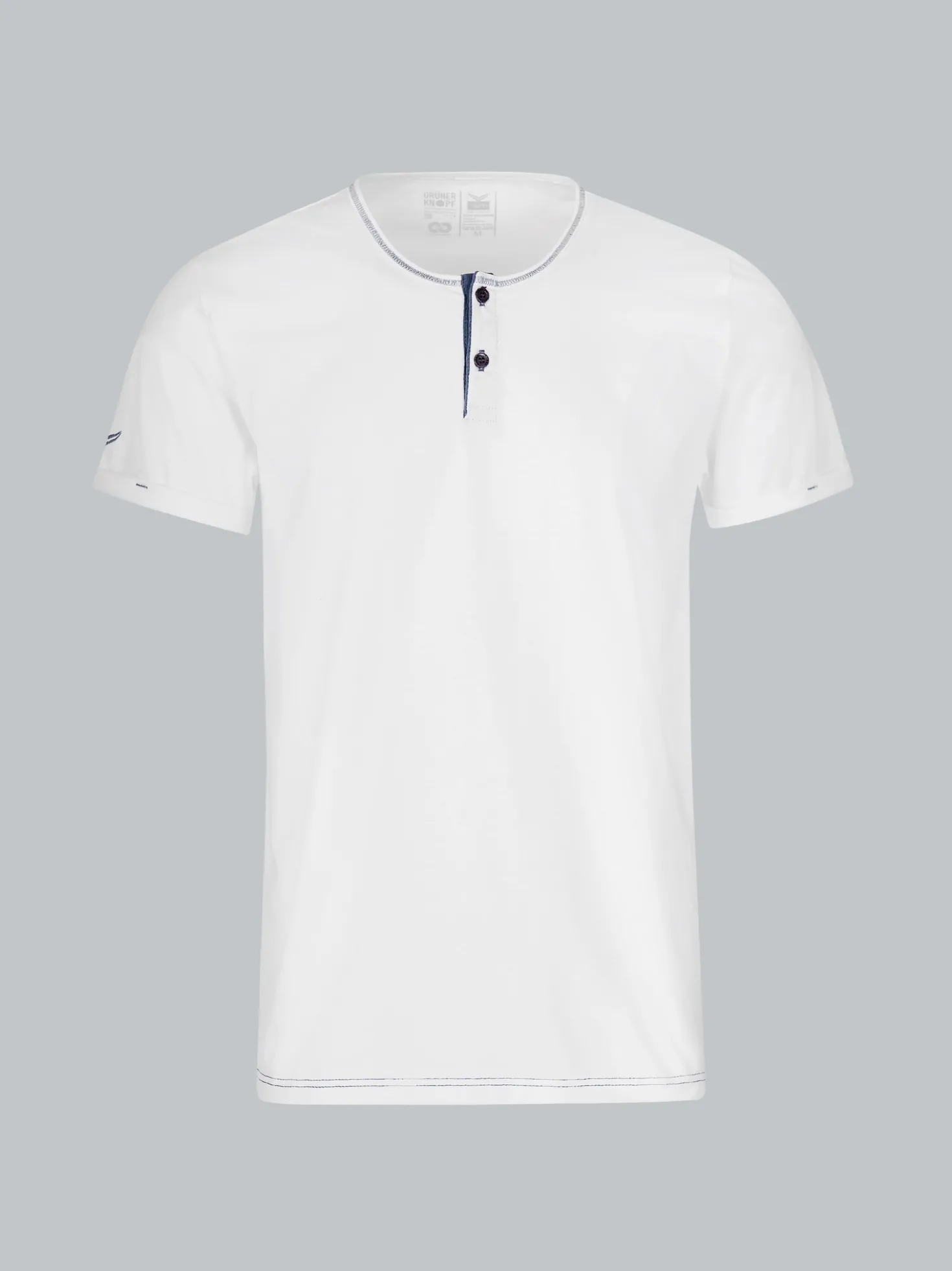 T-Shirt Knopfleiste aus Biobaumwolle Weiss-C2C