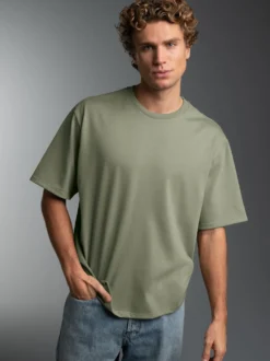 T-Shirt mit abstraktem Print Salbei