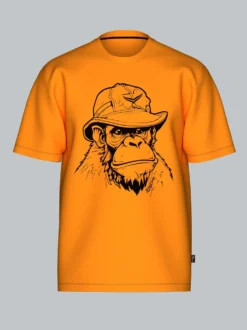 T-Shirt mit Affen-Printmotiv Curry