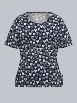 T-Shirt mit Allover-Druck "Herzen" Navy