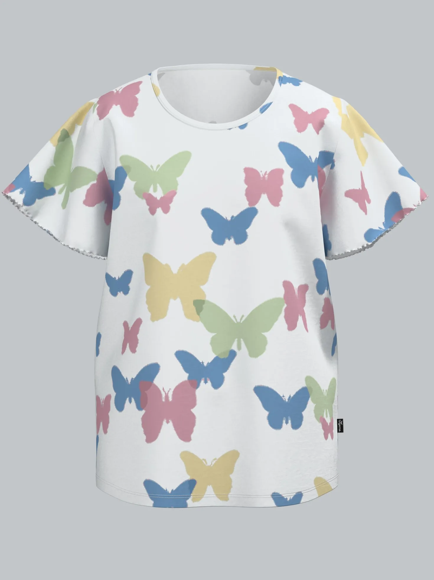 T-Shirt mit Allover-Druck "Schmetterlinge" Weiss
