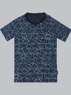 T-Shirt mit Allover-Smiley-Print Navy