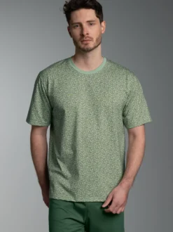 T-Shirt mit Allover Tetris Muster Green tea