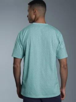 T-Shirt mit Allover Vintage-Muster Gletscher