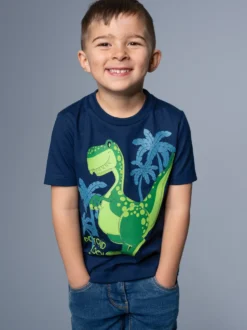 T-Shirt mit coolem Dino-Motiv Night-blue
